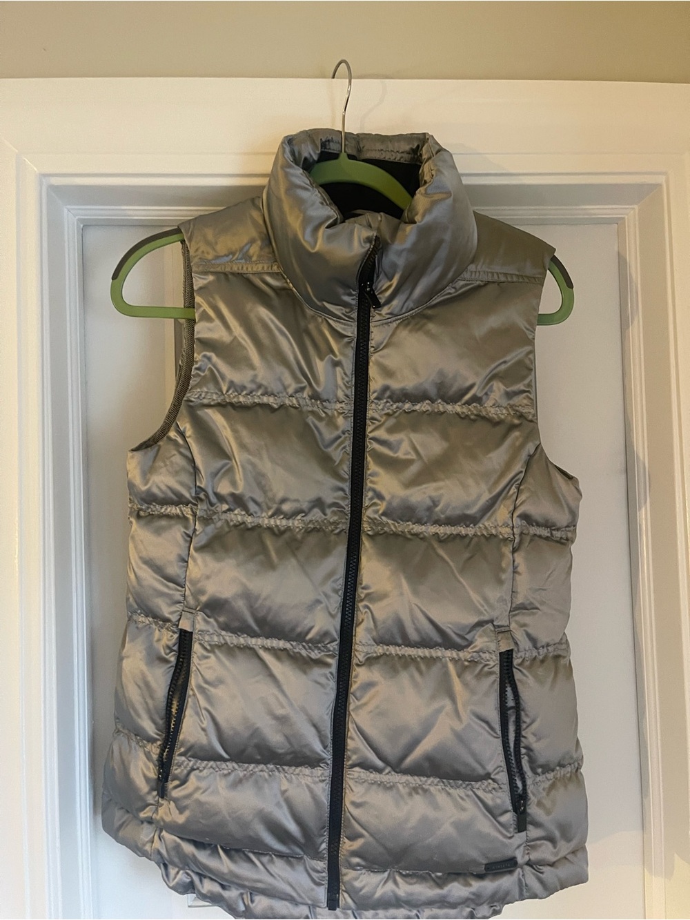 Athleta Silver Quilted Puffer Vest
